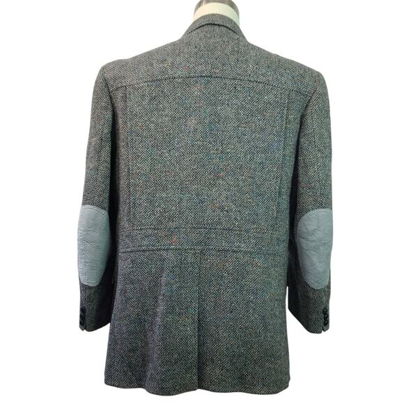 Pendleton Gray Blue Tweed Wool Vintage USA Elbow Patch Sport Coat Jacket  46 - Picture 2 of 4